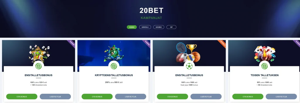 Kasinoiden tervetuliaisbonusten vertailu vuonna 2026